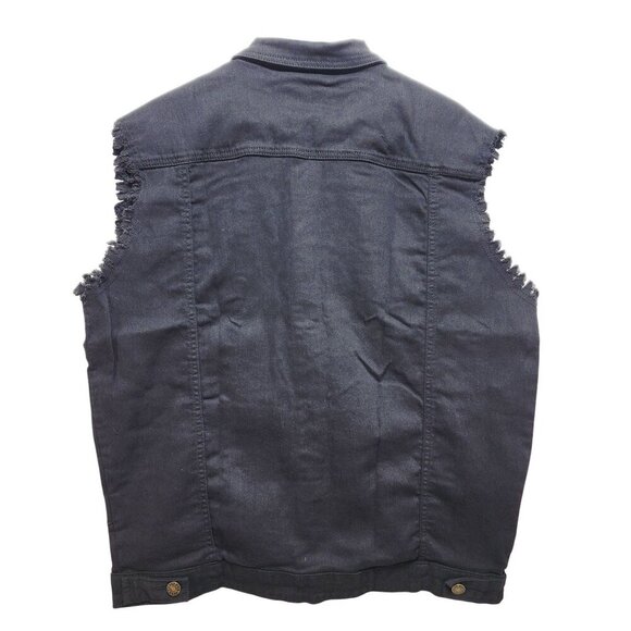 Denim Mens Sleeveless Vest Jacket Size Medium By Alliance Fashion - Picture 2 of 7